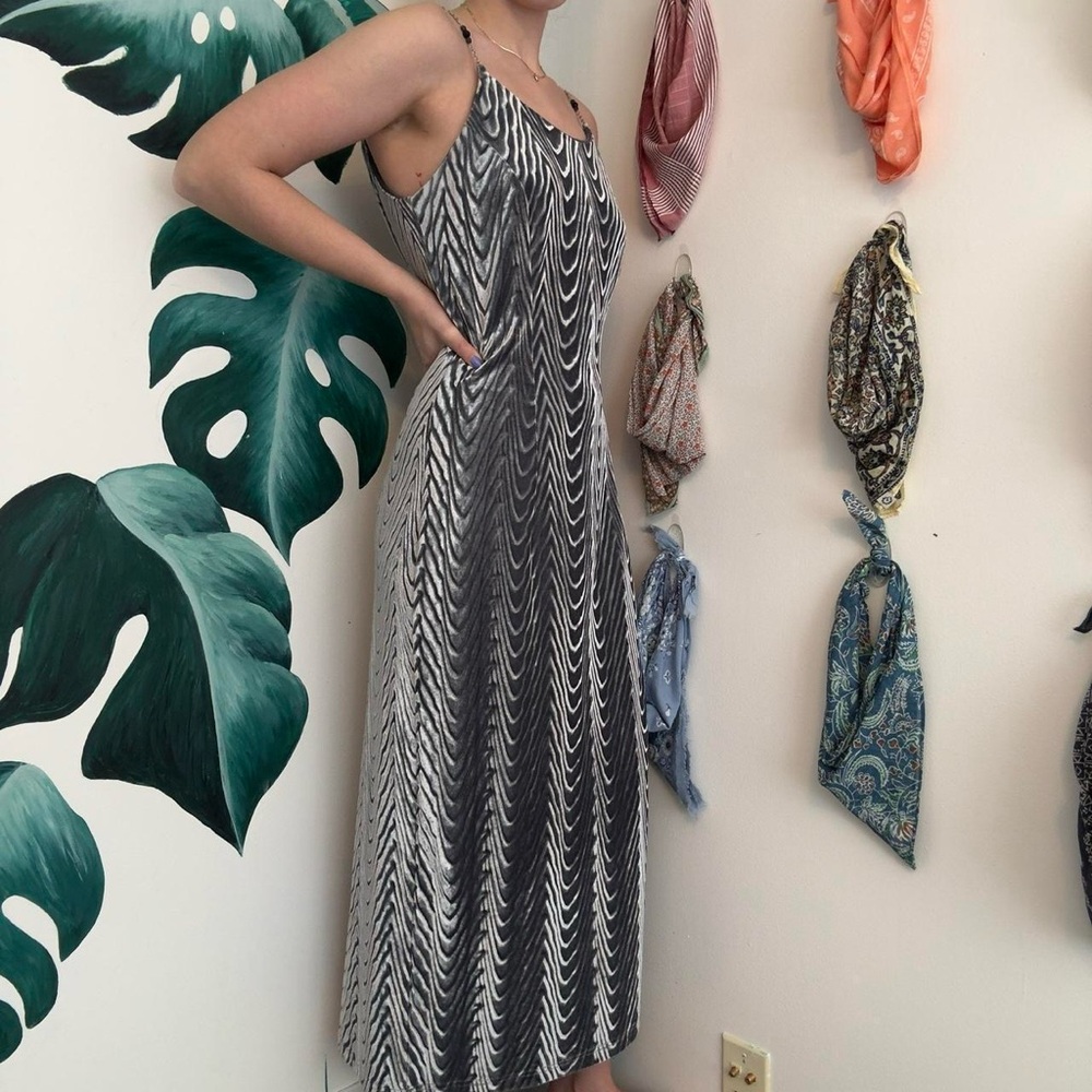 Vintage Silver Velvet Gown - Picture 3 of 8